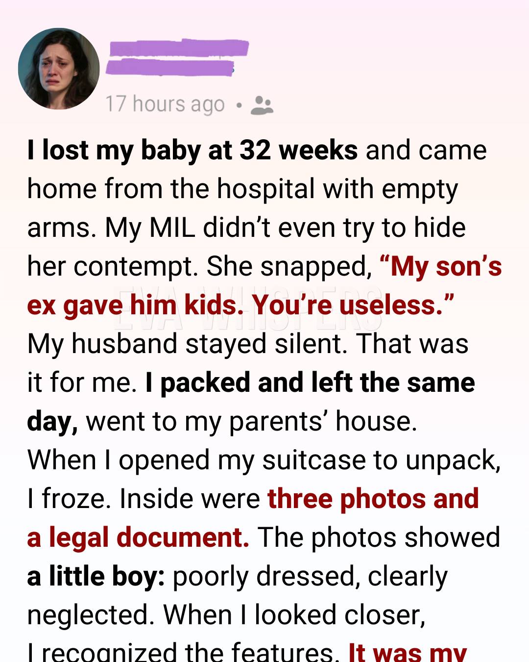 After I Lost My Baby, My Mother-in-Law Kicked Me Out—But Left a Secret I Was Never Meant to See