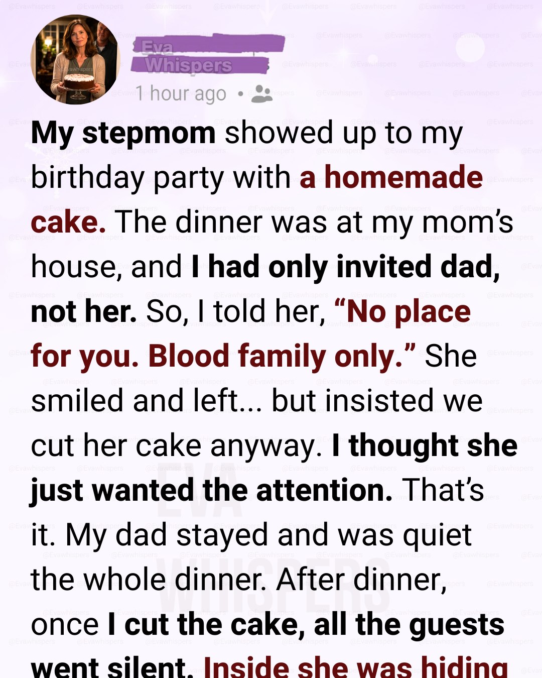 I Kicked My Stepmom Out of My Birthday Party—What Was Hidden in the Cake Broke Me