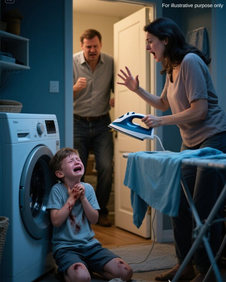 “Please… Don’t Burn Me Again” — A Father Hears His 9-Year-Old Son Begging in the Night, and When He Opens the Laundry Room Door, He Is Frozen by the Sight of His New Wife Holding an Iron