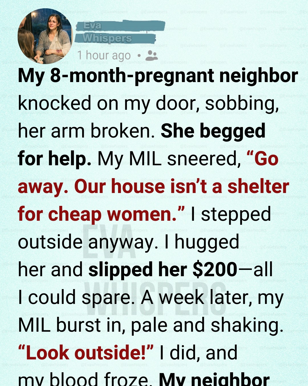 My Pregnant Neighbor Begged for Help—My MIL Slammed the Door, but I Didn’t. Years Later, Her Return Saved My Child’s Life