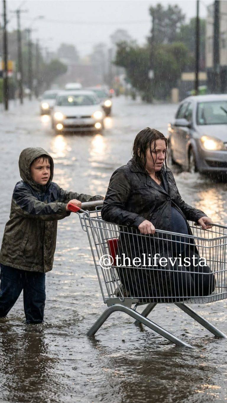 As cars sped past a pregnant woman stranded in a flooded street, a homeless twelve-year-old boy stepped out of the rain to help her. Days later, a black SUV pulled up to the soup kitchen—and he froze.