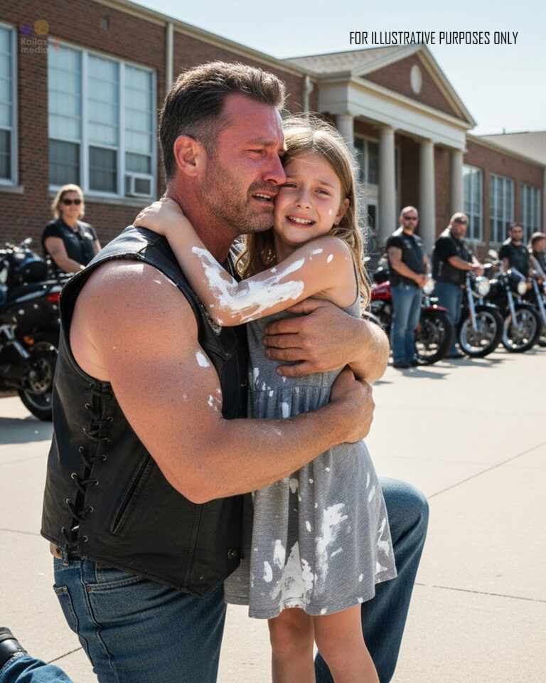 A Teen Girl Walked Home From School Covered in White Paint While Her Bullies Walked Free — Unaware That Her Quiet Biker Father Would Return the Next Morning and Force the Entire System to Respond