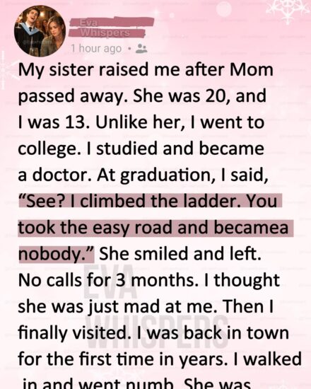 At My Graduation, I Called My Sister a Nobody — Three Months Later, I Walked Into Her Room and Froze