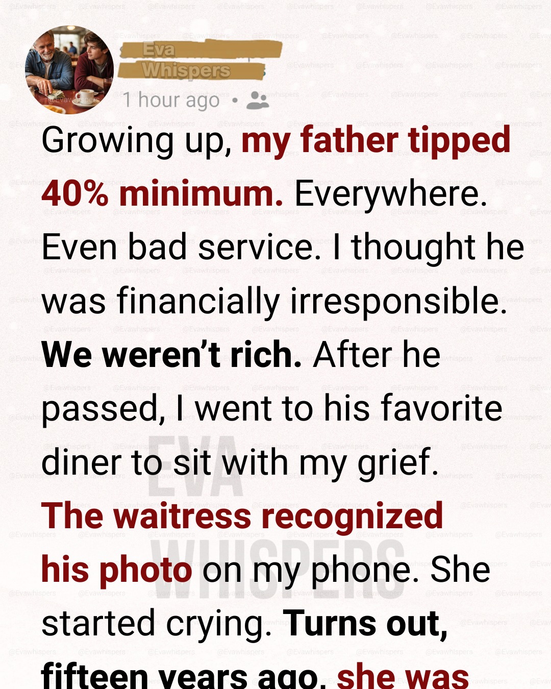 My Father’s Quiet Habit Seemed Wasteful—Until One Woman’s Life Explained Everything