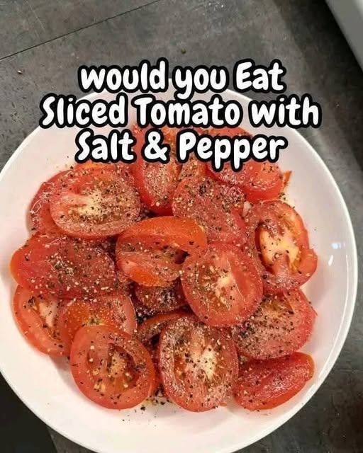 Sliced Tomato with Salt and Pepper