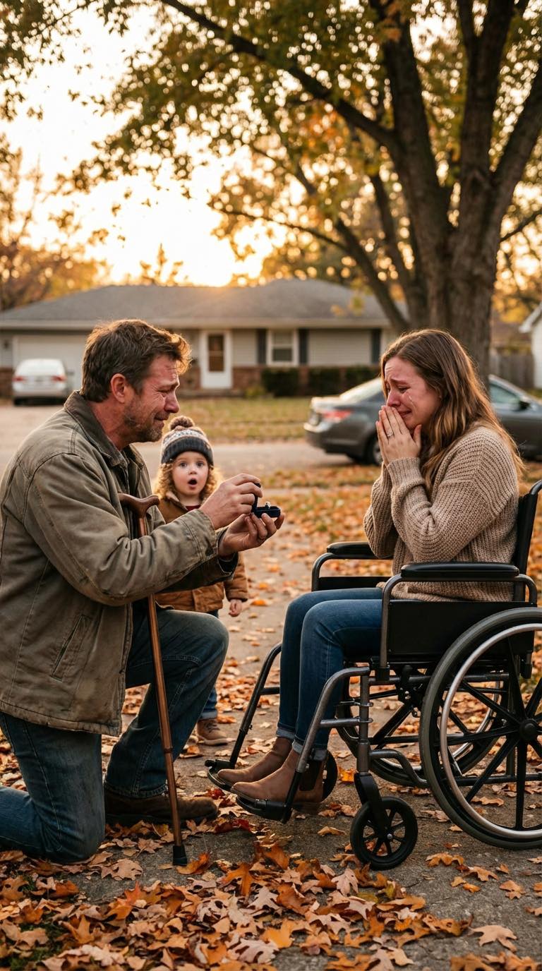 “I’m sorry—I use a wheelchair,” she explained quietly. What the single father chose to do next went far beyond simple courtesy; in one unexpected moment of compassion and courage, he set both of their lives on a path neither of them had imagined.