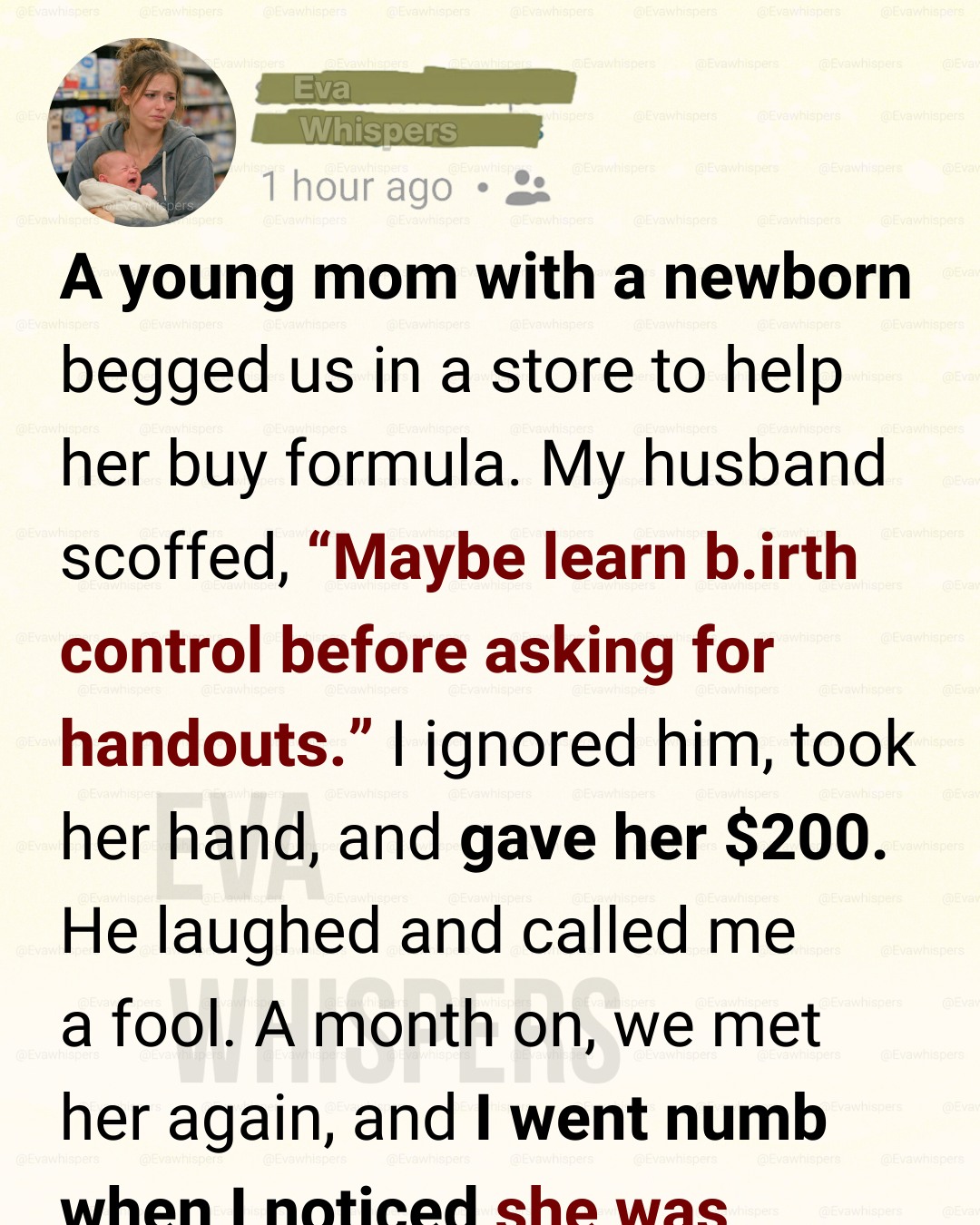 My Husband Mocked a Struggling Mom for Asking for Formula—A Month Later, She Changed Our Entire Future