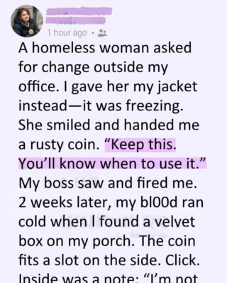 I Handed My Jacket to a Woman in the Cold, and Two Weeks Later a Velvet Box Turned My World Upside Down