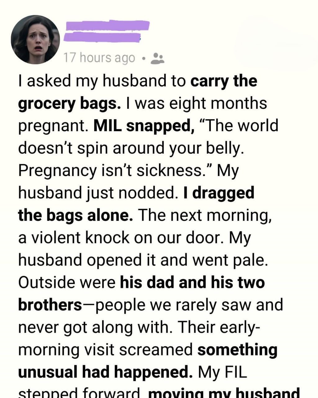 I Was Eight Months Pregnant and Carrying Groceries Alone—What Happened the Next Morning Changed My Marriage Forever