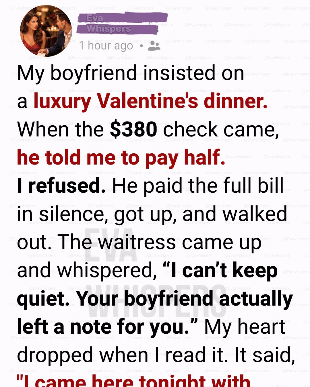 My Boyfriend Asked Me to Split the Valentine’s Bill—What Happened Next Ended Our 7-Year Relationship