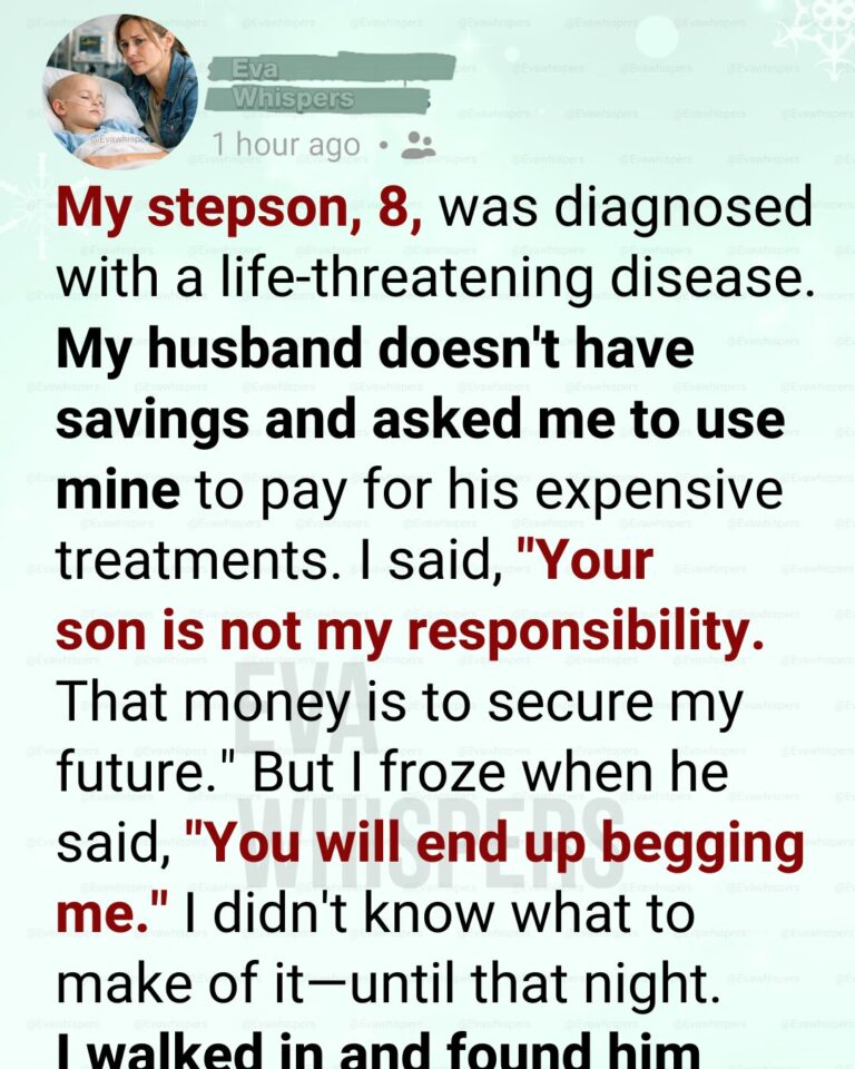 I Refused to Fund My Stepson’s Medical Care… and My Marriage Collapsed Overnight