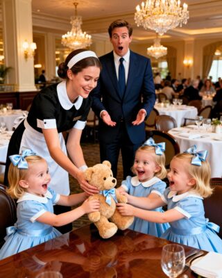 Millionaire widower brought his mute triplets to work… the waitress’s gesture made them speak!