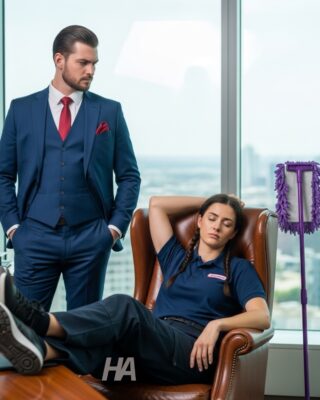THE BILLIONAIRE CAUGHT THE CLEANER ASLEEP IN HIS CHAIR… THEN HE OPENED ONE FILE AND HIS EMPIRE STARTED CRACKING