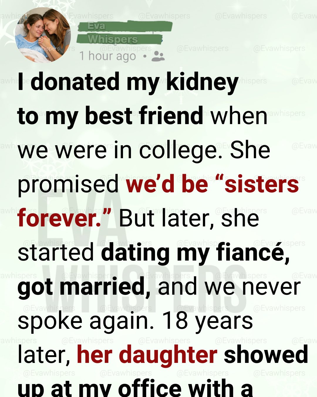 She Stole My Fiancé After I Saved Her Life—18 Years Later, 18 Years Later, Her Daughter Came Looking for Me