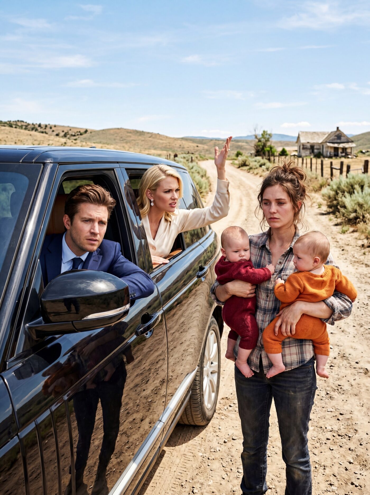 He Was Driving His Millionaire Fiancée Home… Until He Saw His Ex-Wife Standing On The Side Of The Road With Two Babies In Her Arms — And The Lie That Tore His Family Apart Began To Unravel, Revealing A Truth She Never Expected Him To Find