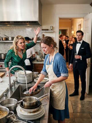 Millionaire Husband Returned Home Early To Surprise His Wife — But Found Her Washing Dishes Like A Maid In The Very House Where She Should Have Lived Like A Queen… While His Family Hosted A Lavish Party Upstairs Using His Money, And No One Expected What Happened Next