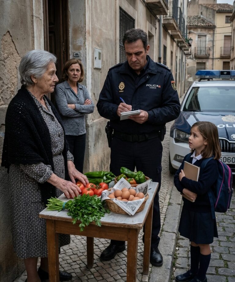She was selling vegetables in front of her house when the patrol car arrived. But the most terrifying thing wasn’t the fine… it was the promise she’d made to her deceased daughter, a promise that was about to be shattered.