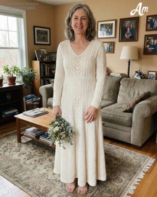 I Knitted My Wife’s Wedding Dress for Our Vow Renewal – When Guests Started Laughing at the Reception, She Took the Microphone and the Entire Room Fell Silent
