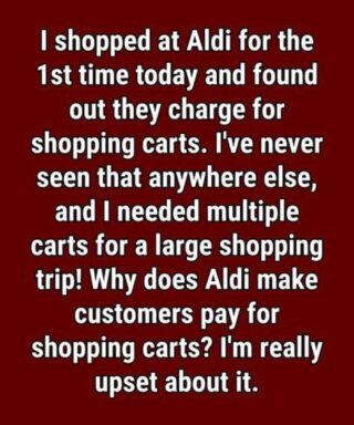 The surprising reason why Aldi charges customers to use shopping carts.