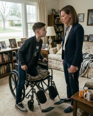 My husband left me alone with his “Paralyzed” son. The moment his car was out of sight, the boy jumped up from the wheelchair and whispered: “Run! He’s not coming back!”