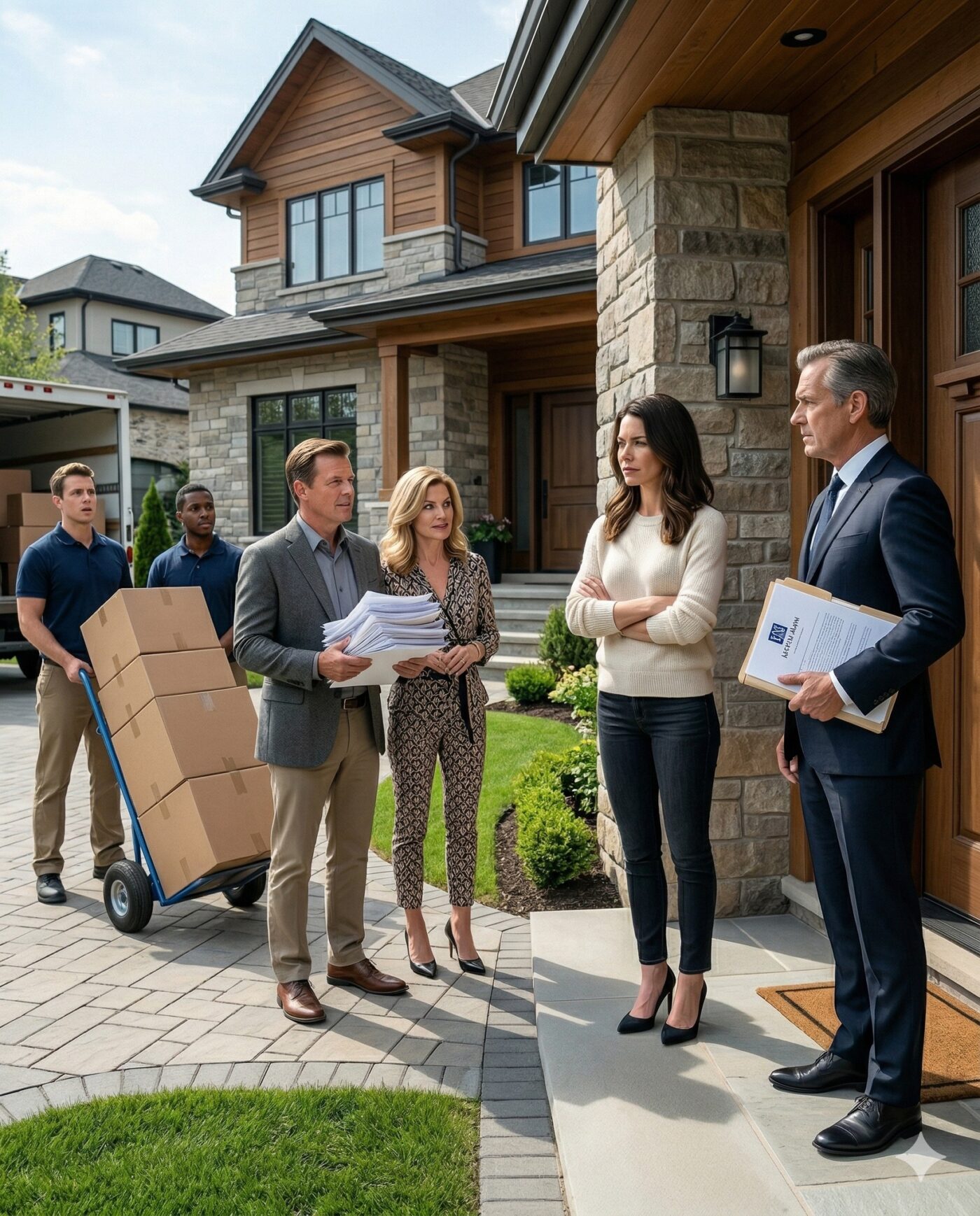 After I graduated, I quietly secured my grandparents’ $1M estate in a protected trust. Last week, my parents and sister showed up smiling: “We’ve already put the house in her name—you’re out by Friday.” I just nodded, “We’ll see.” Two days later, they returned with movers… and froze when they saw who was waiting on the porch—holding a folder that would change everything.