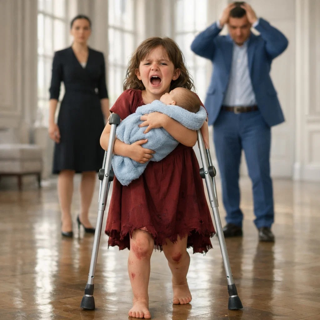 He Came Home From a Business Trip and Found His Daughter Dragging Her Baby Brother Across the Floor—She Whispered, “ Don’t Let Her Know You’re Here…”