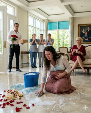 I Came Home Early To Surprise My Pregnant Wife… But When I Walked In, I Saw Her Kneeling On The Floor Scrubbing While The Maids Watched… And The Reason Broke My Heart