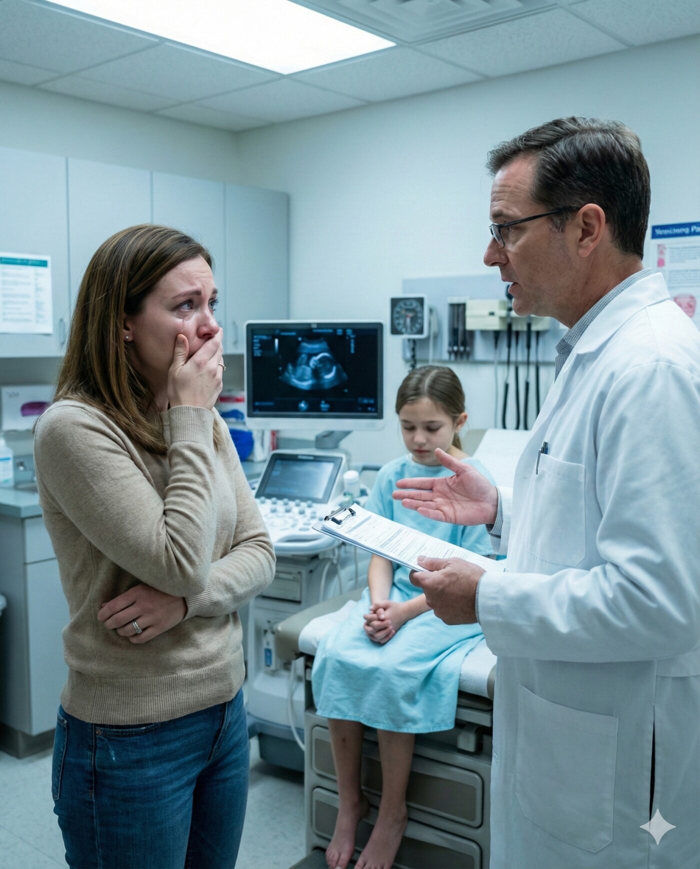 My 15-year-old daughter had been complaining of nausea and stomach pain. My husband said, “she’s just faking it. Don’t waste time or money.” I took her to the hospital in secret. The doctor looked at the scan and whispered, “there’s something inside her…” I could do nothing but scream.