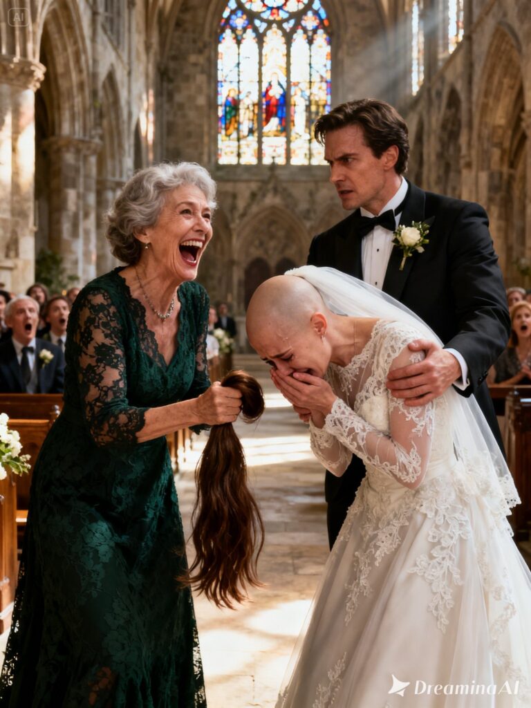 During the wedding, my mother-in-law came up to me and ripped off my wig, showing all the guests my bald head: but then the unexpected happened