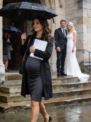 She showed up to sign the divorce papers eight months pregnant… then watched her husband marry his mistress the same day, smiling like she had lost everything… What he didn’t know was that she was leaving with a secret that would destroy everything he thought he’d won