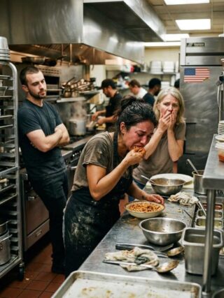 I thought I was walking into my son-in-law’s restaurant to celebrate my daughter’s promotion. Instead, I found Skylar in torn clothes, starving in the kitchen, eating leftovers off a stranger’s plate. Then Marcus smirked at me and said, “She should be grateful I let her eat at all.” In that moment, something inside me went cold. I took my daughter’s hand, looked him dead in the eye, and whispered, “You have no idea what you’ve just started.” He thought he humiliated us. He had no clue I was about to destroy everything he built.