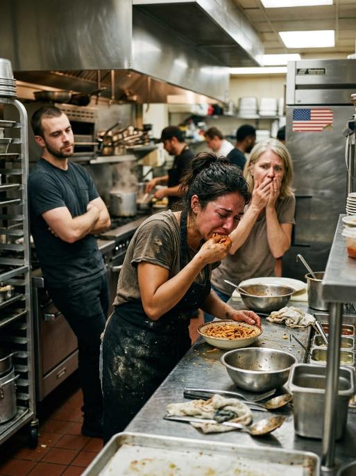 I thought I was walking into my son-in-law’s restaurant to celebrate my daughter’s promotion. Instead, I found Skylar in torn clothes, starving in the kitchen, eating leftovers off a stranger’s plate. Then Marcus smirked at me and said, “She should be grateful I let her eat at all.” In that moment, something inside me went cold. I took my daughter’s hand, looked him dead in the eye, and whispered, “You have no idea what you’ve just started.” He thought he humiliated us. He had no clue I was about to destroy everything he built.