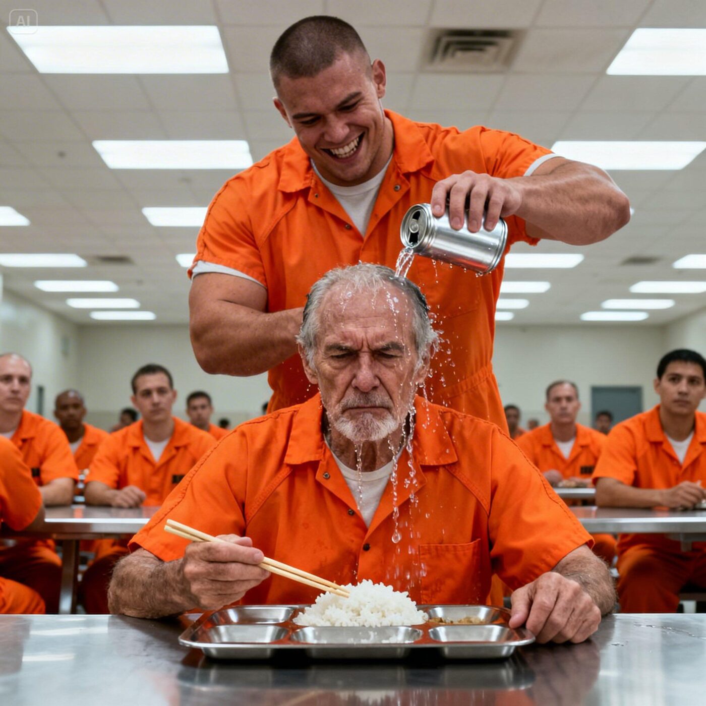 He threw ice water on an old man in the middle of the cafeteria… and without knowing it, he had just signed his own death warrant.