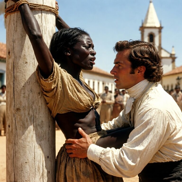 “Stop… I can’t take it anymore…” said the slave woman to the baron… but he continued