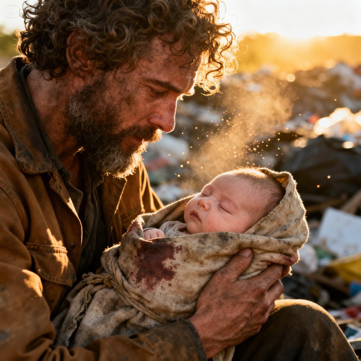 A man with amnesia accidentally found a baby in a dumpster…