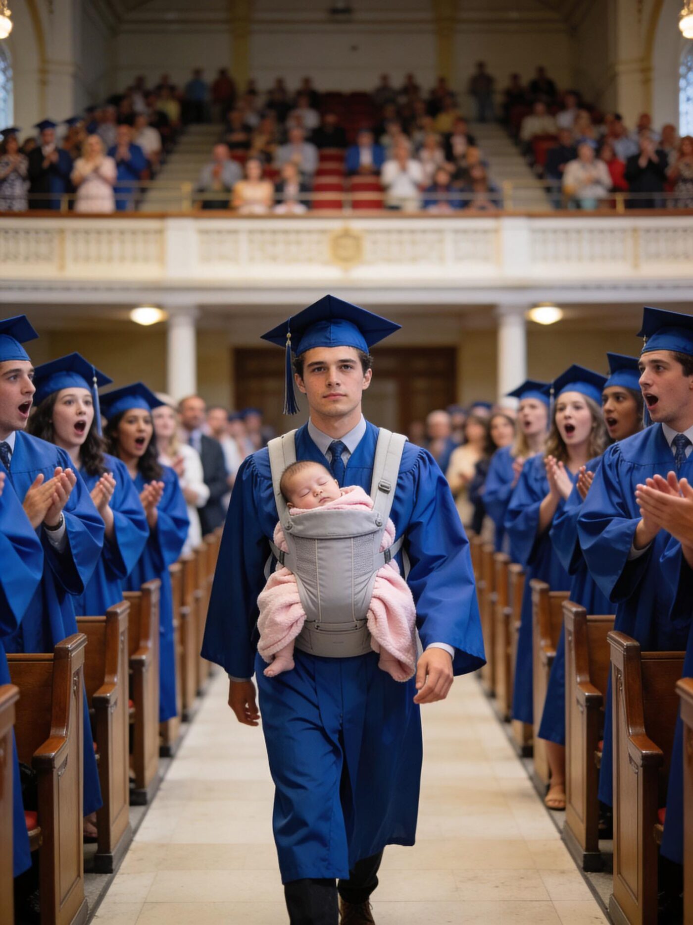 They Laughed When My Son Walked Across His Graduation Stage Holding A Newborn — One Woman Whispered “Just Like His Mother”… But What He Said Next Left The Entire Room Silent