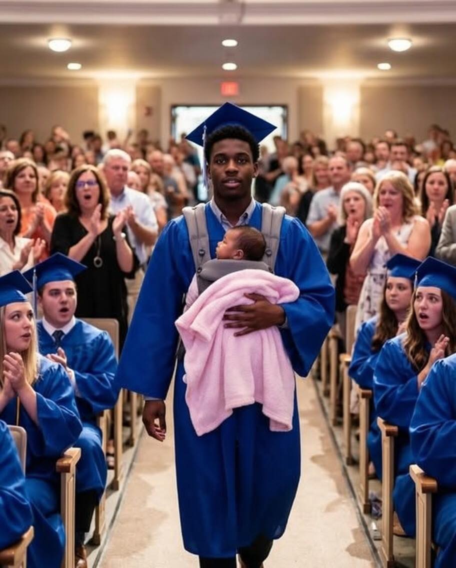 They Laughed When My Son Walked Across His Graduation Stage Holding A Newborn — One Woman Whispered “Just Like His Mother”… But What He Said Next Left The Entire Room Silent
