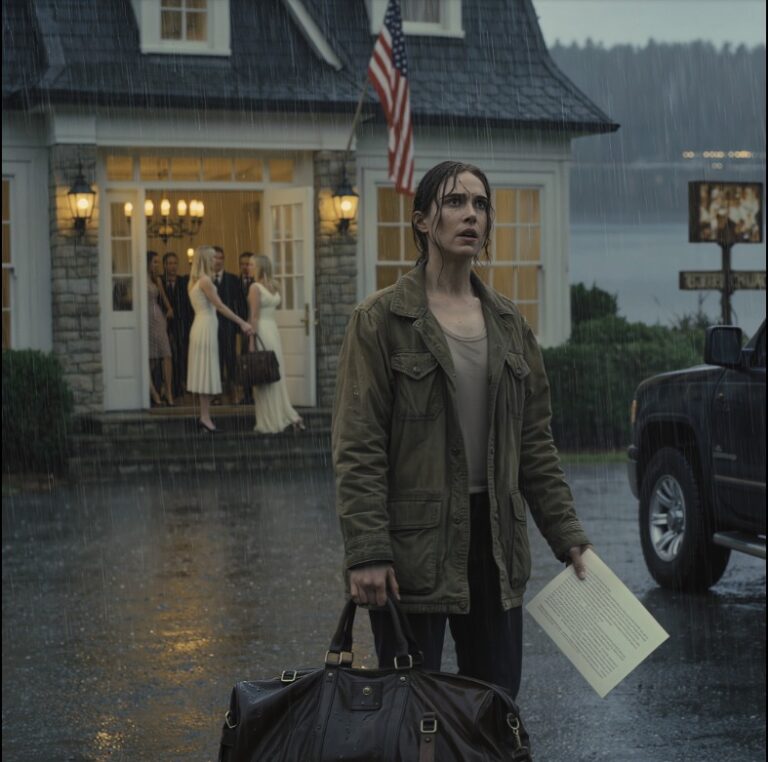 My Father Left My Younger Sister the Lakeside Mansion and Gave Me the Broken-Down Gas Station Everyone in Town Had Already Written Off—Then, Less Than Twelve Hours After I Came Home From Afghanistan, She Called Me a Loser, Threw My Bag Into the Rain, Locked Me Out in Front of Her Guests, and Sent Me to the One Place She Thought Had No Future Waiting Inside