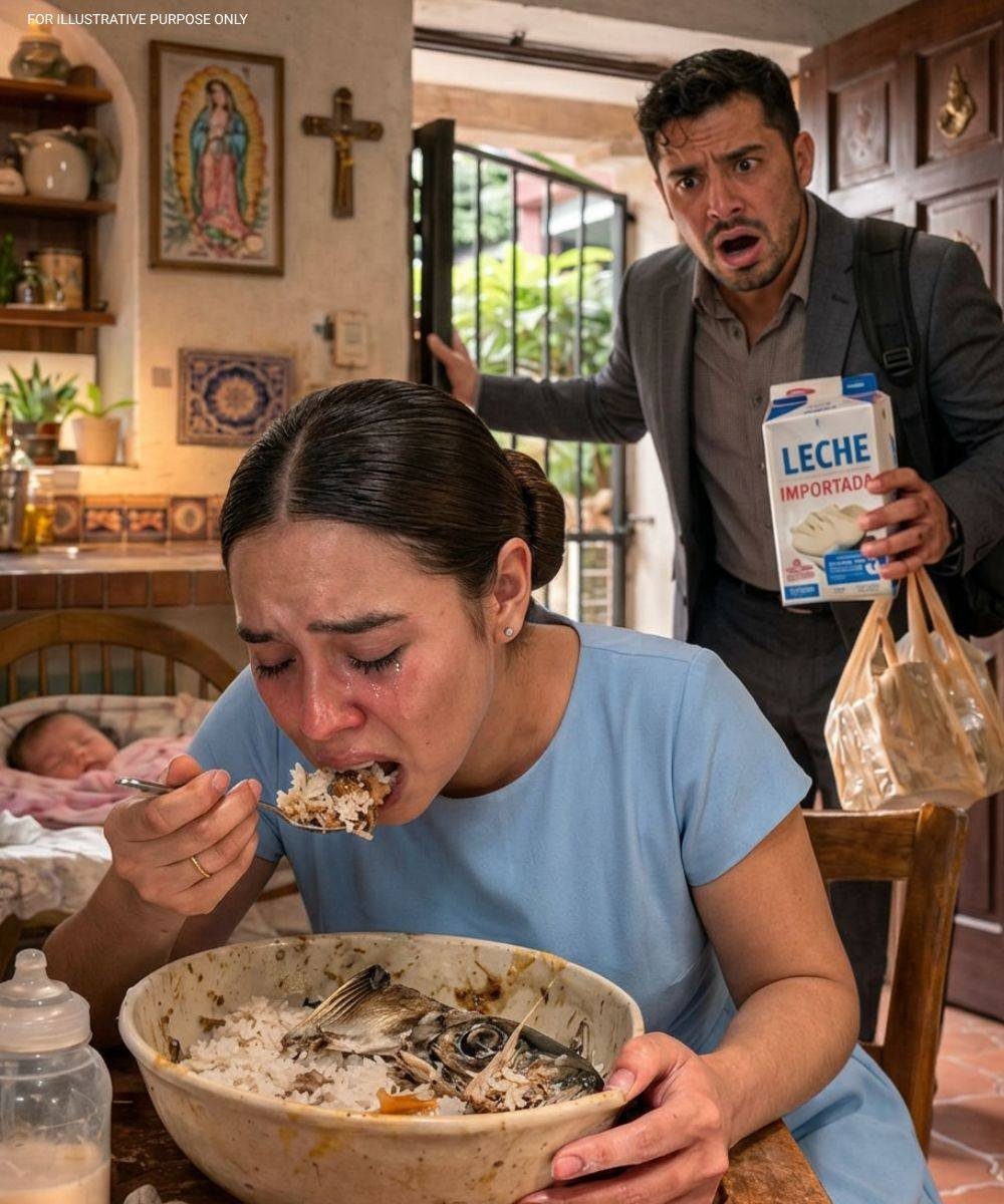 “Every month I send my mother 1.5 million pesos to take care of my wife after she gives birth. But one day, when I returned home earlier than planned, I discovered that a bowl of rotten rice mixed with fish heads and thorns had been eaten in hiding.