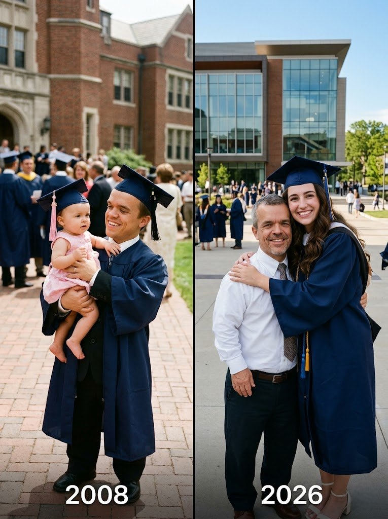 My dad raised me alone after my mom abandoned me at 3 months old in his bike basket — 18 years later, she showed up and interrupted my graduation with a shocking claim.