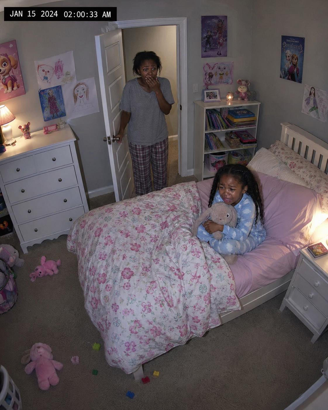 My eight-year-old kept telling me her bed felt “too tight.” At 2:00 a.m., the camera finally showed me why.