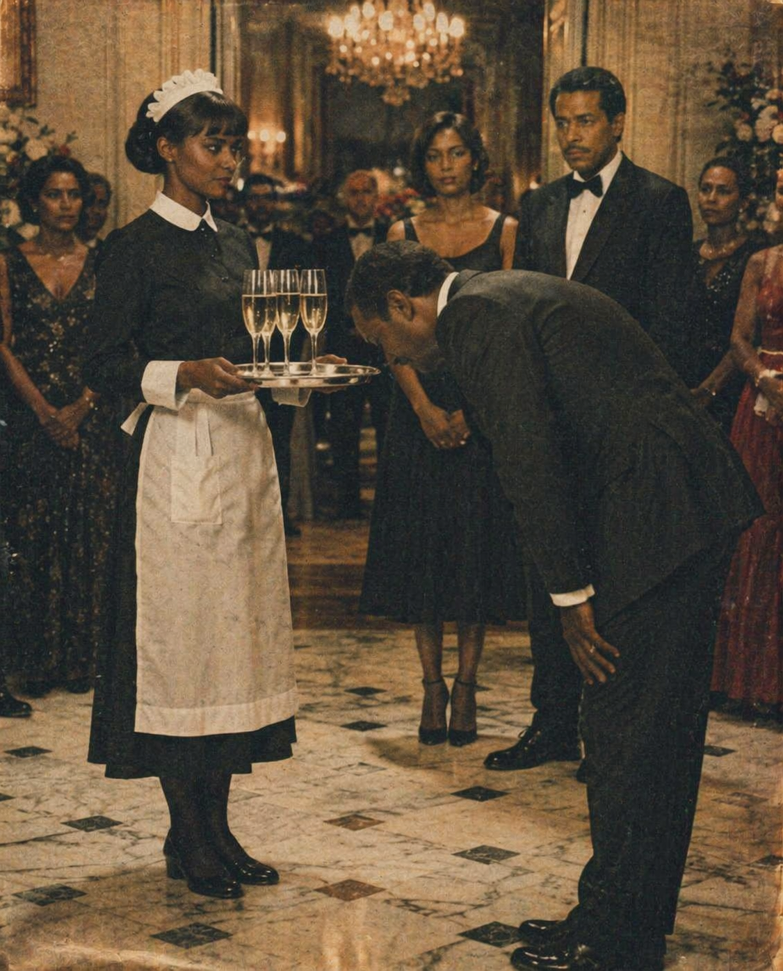 My husband made me play the maid at his promotion party, and he even showed off his mistress… but everyone was stunned when the big boss bowed to me and called me “Madam President”.