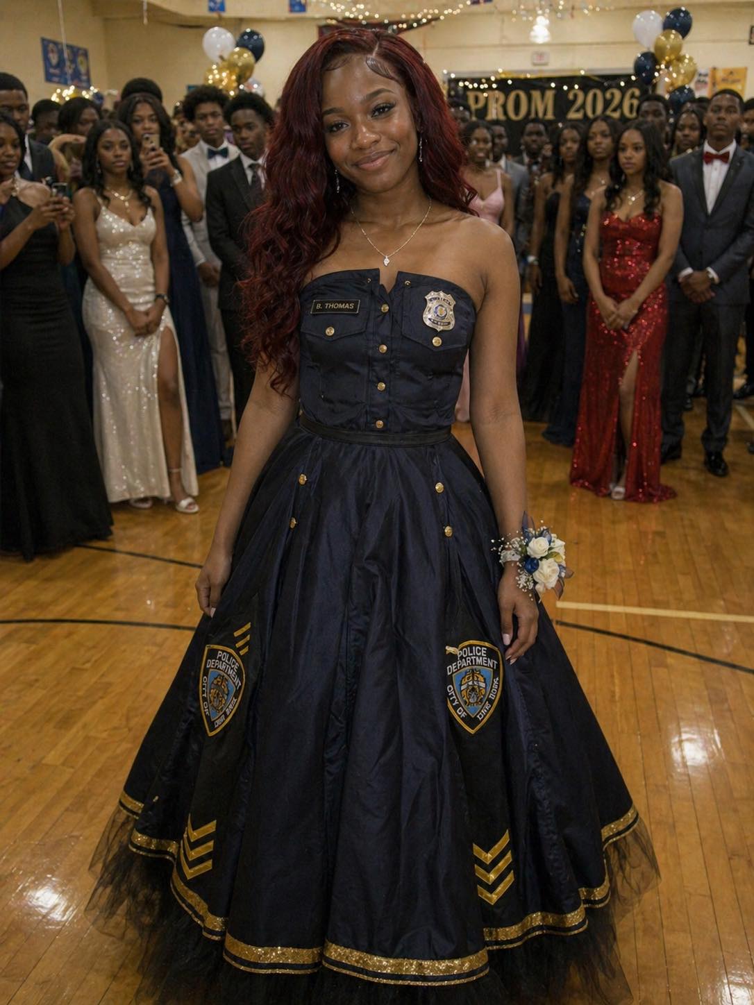 My Daughter Made Her Prom Dress Out of Her Late Father’s Uniform – When Her Mean Classmate Poured Punch on It, the Girl’s Mother Grabbed the Mic and Said Something That Froze the Whole Gym  PART2