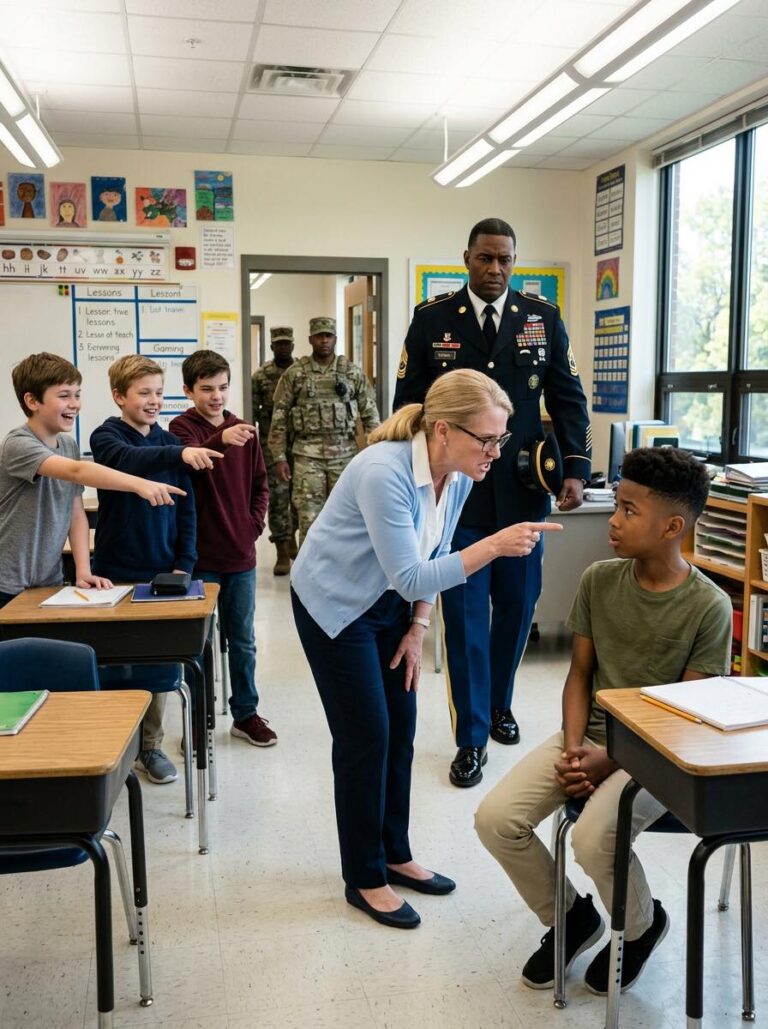 Teacher Calls Black Boy a Liar About His Dad’s Job — Went Silent When 4-Star General Walked In