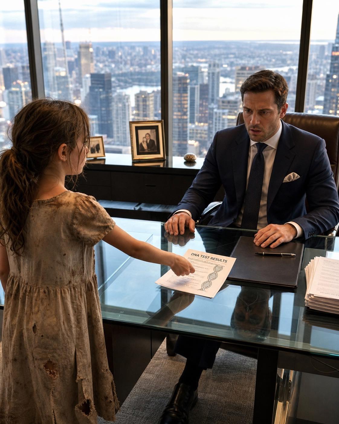 The DNA – A Little Girl in a Torn Dress Walked Into a CEO’s Office and Placed a DNA Test on His Desk