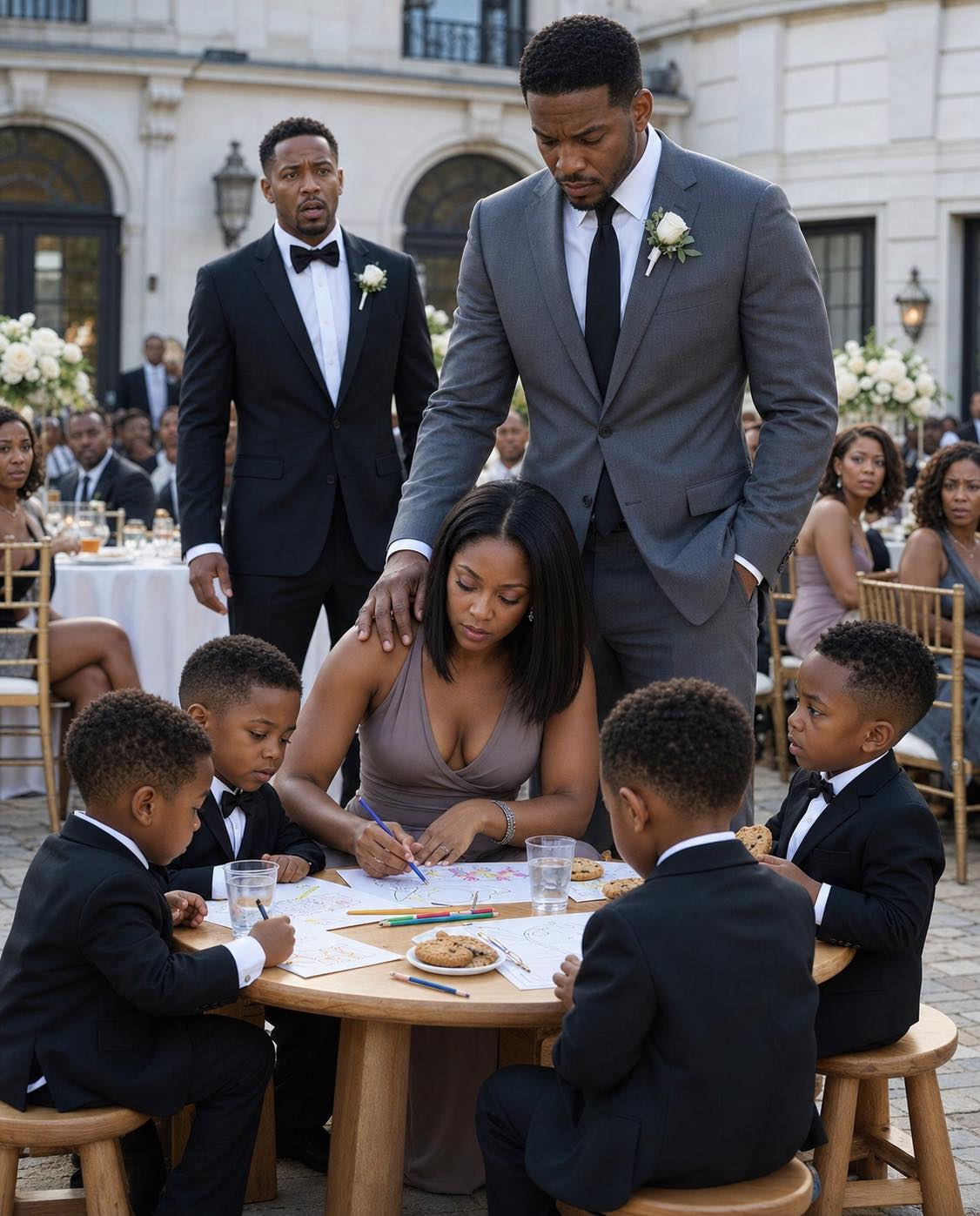 My brother sent me to the kids’ table at his wedding and whispered, “Don’t ruin the image,” but everything changed when the billionaire boss he wanted to impress sat next to me and shattered his humiliation.