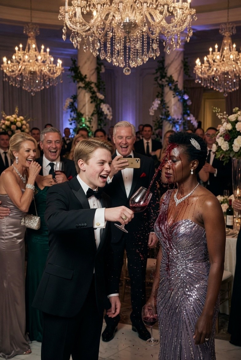 He thought it was funny to pour wine on a powerful Black CEO as his family laughed along—but the moment she responded, their $650 million empire began to crumble