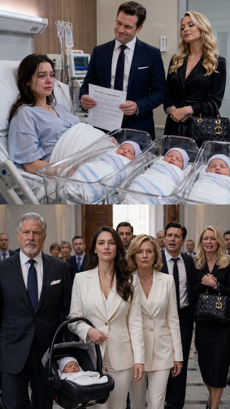 After I gave birth to our triplets, my husband brought his mistress to the hospital, a Birkin hanging from her arm, just to humiliate me. “You’re too ugly now. Sign the divorce,” he sneered. When I returned home with my babies, I discovered the house had already been transferred into the mistress’s name. I called my parents in tear “I chose wrong. You were right about him.” They thought I had surrendered. They had no idea who my parents really were… Two days later, karma arrived.
