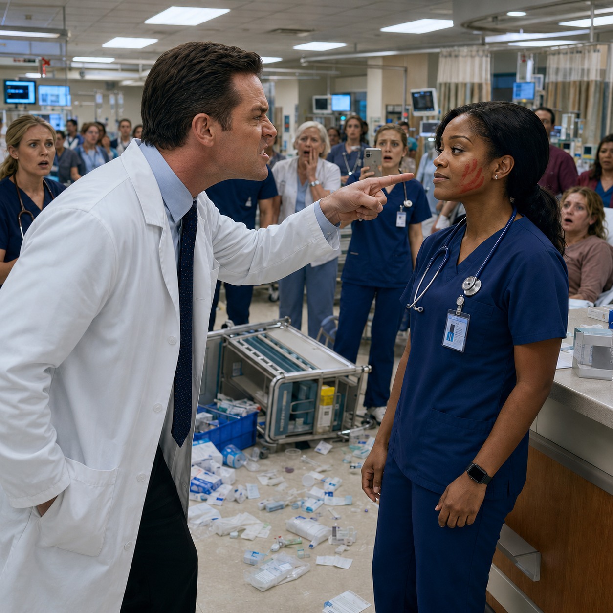 A cocky surgeon s.lapped a nurse and told her to “know her place,” calling her a “ghetto nurse” in front of a packed ER. He thought he was untouchable behind his medical degree. But he didn’t know that the nurse was actually the Director’s daughter with a Harvard degree and 5 years of evidence against him…