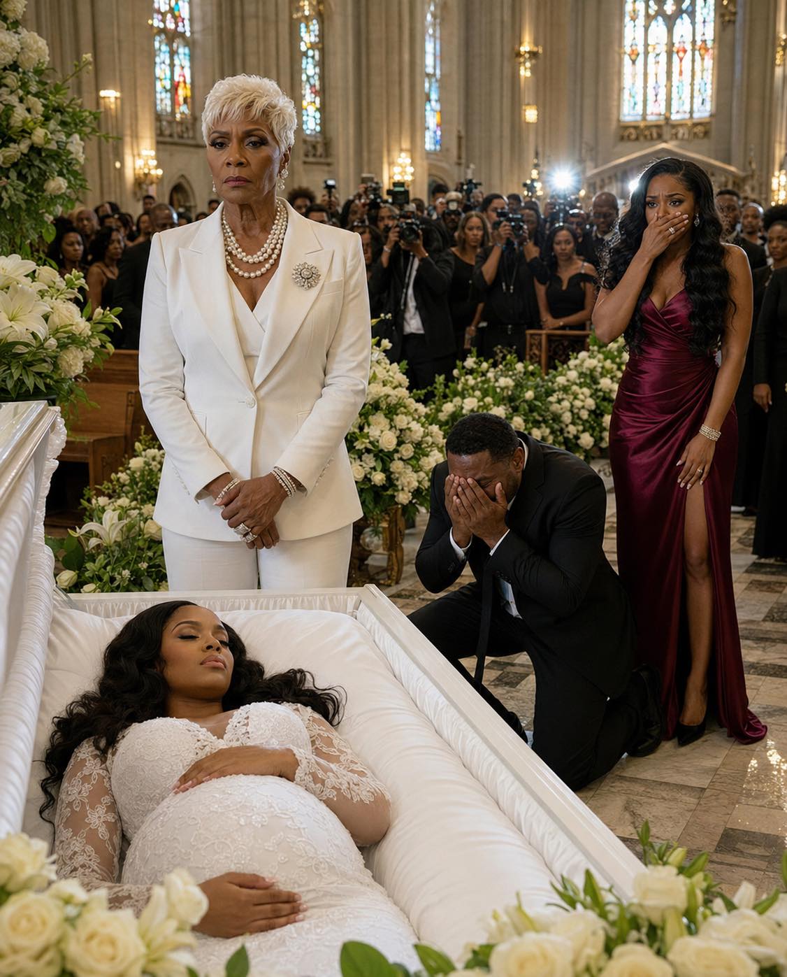 My pregnant daughter was in a coffin—and her husband showed up like it was a celebration. He walked in laughing with his mistress on his arm…